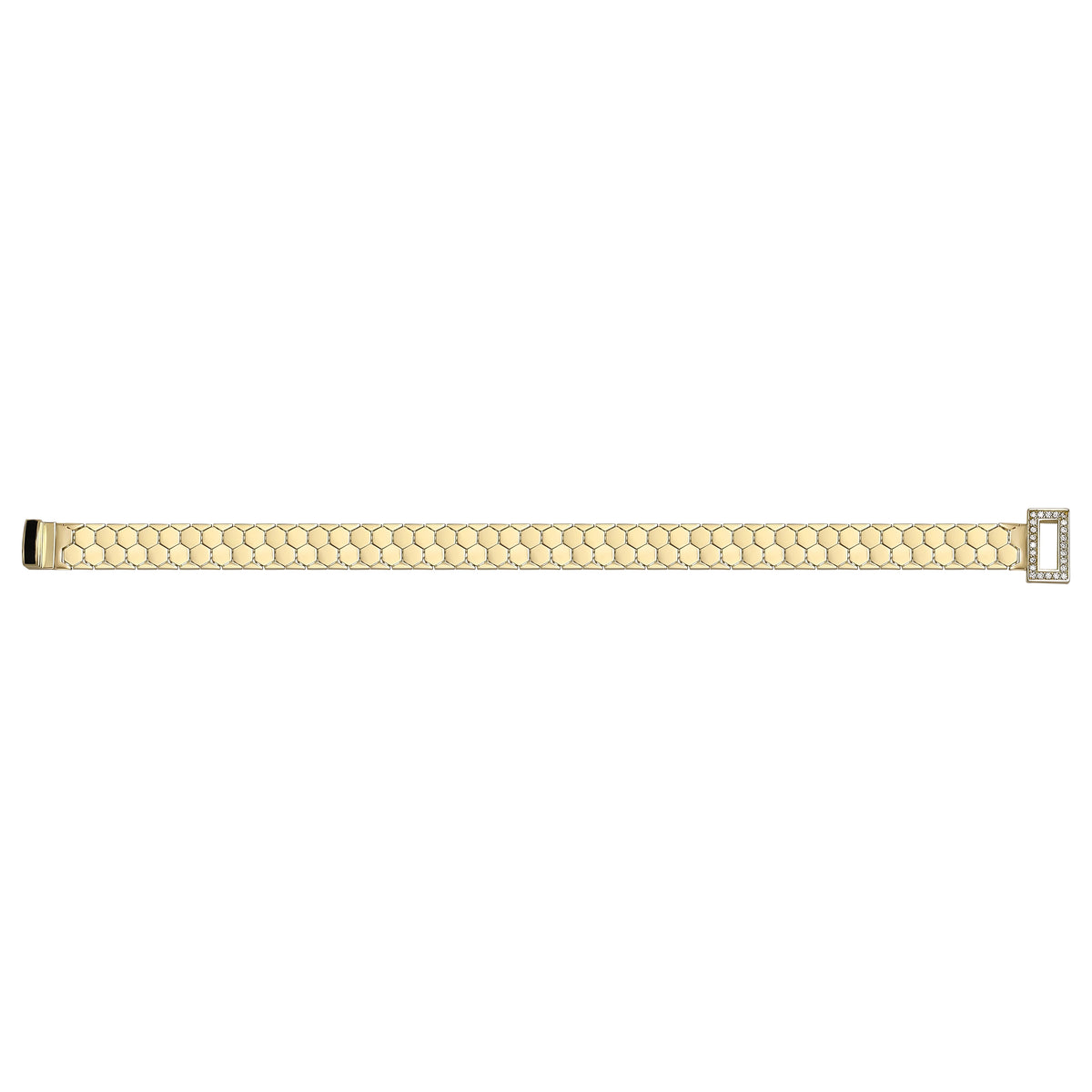 Solid gold honeycomb bracelet, 9.65 g — shown square on a plain background.