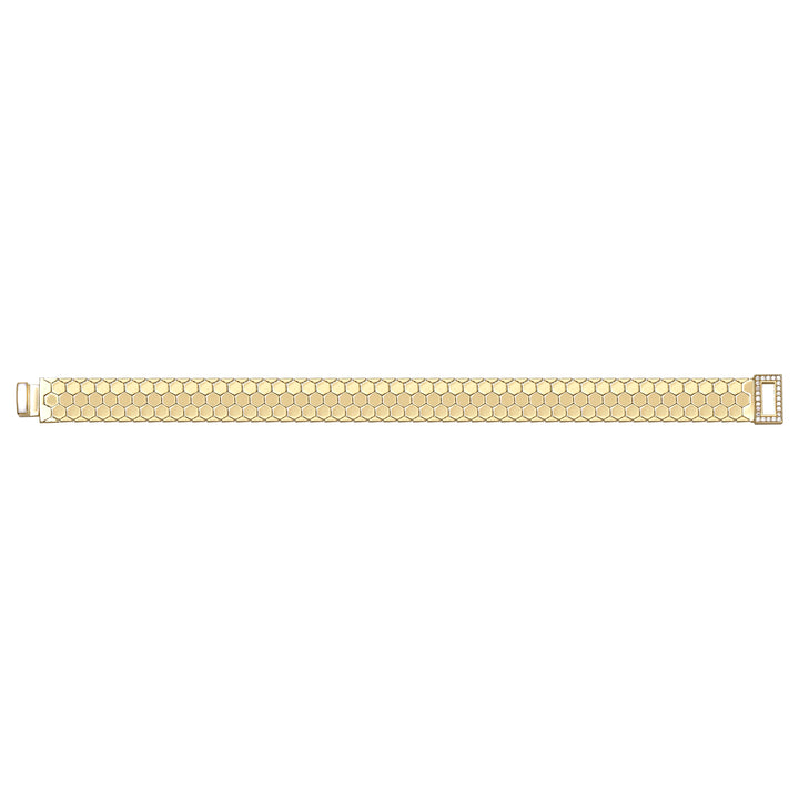 Solid gold honeycomb bracelet, 12.66 g — shown square on a plain background.