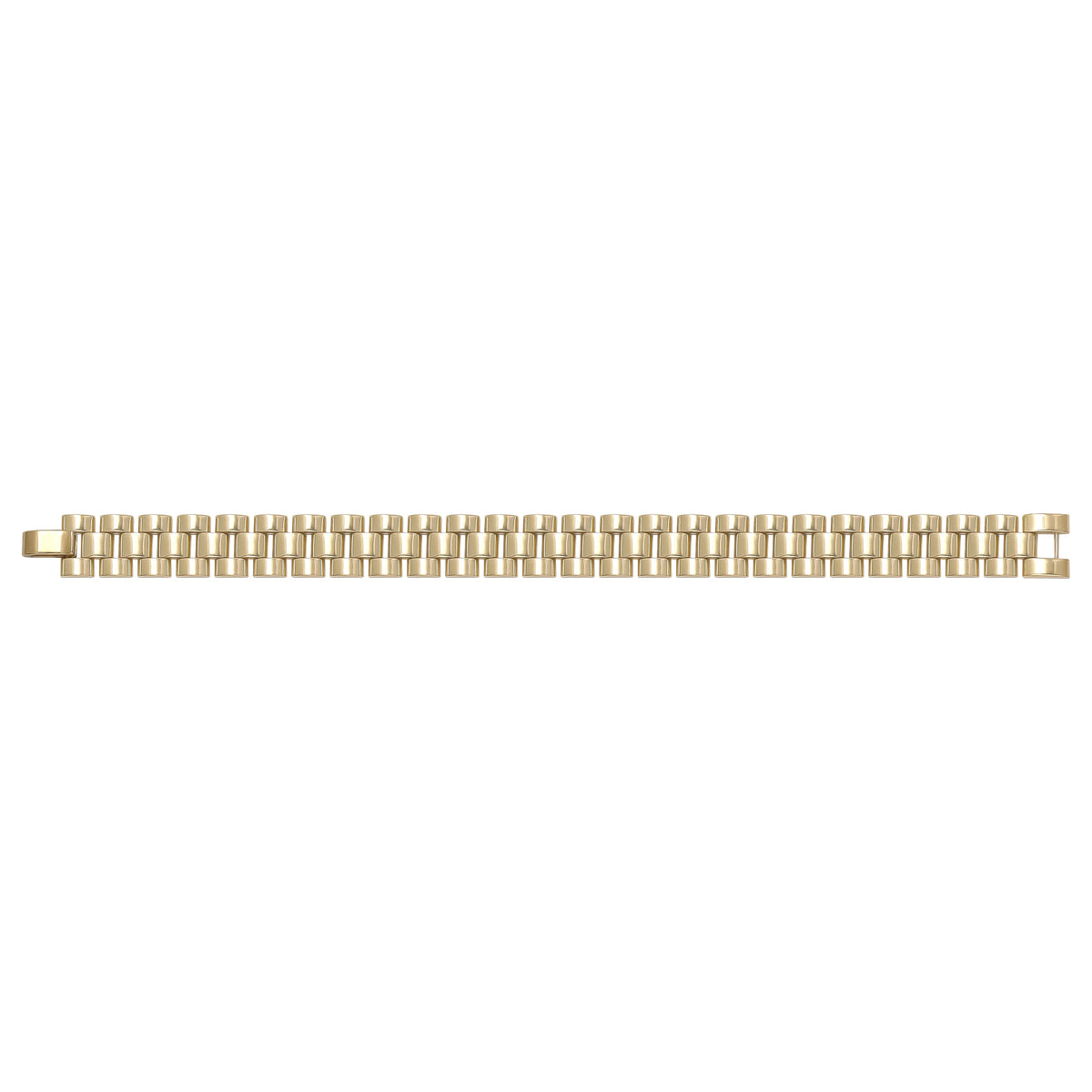 Solid gold brick link bracelet, 23.91 g — shown square on a plain background.