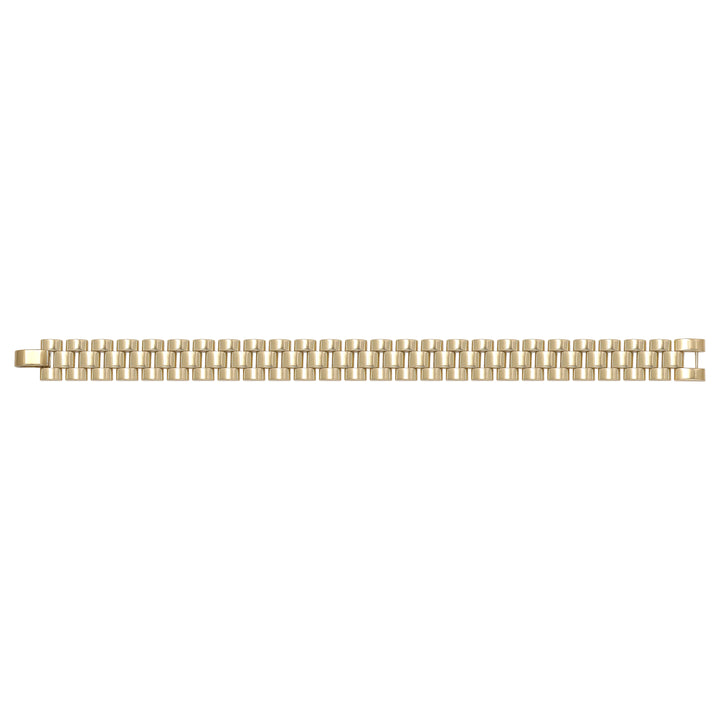 Solid gold brick link bracelet, 23.91 g — shown square on a plain background.