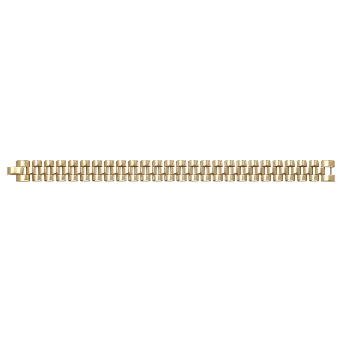 Solid gold brick link bracelet, 24.00 g — shown square on a plain background.