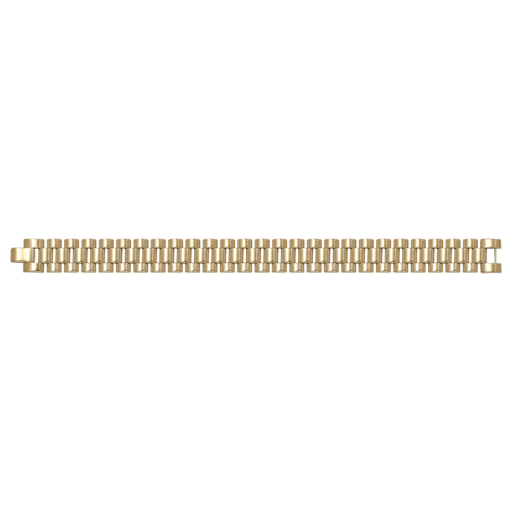 Solid gold brick link bracelet, 26.71 g — shown square on a plain background.