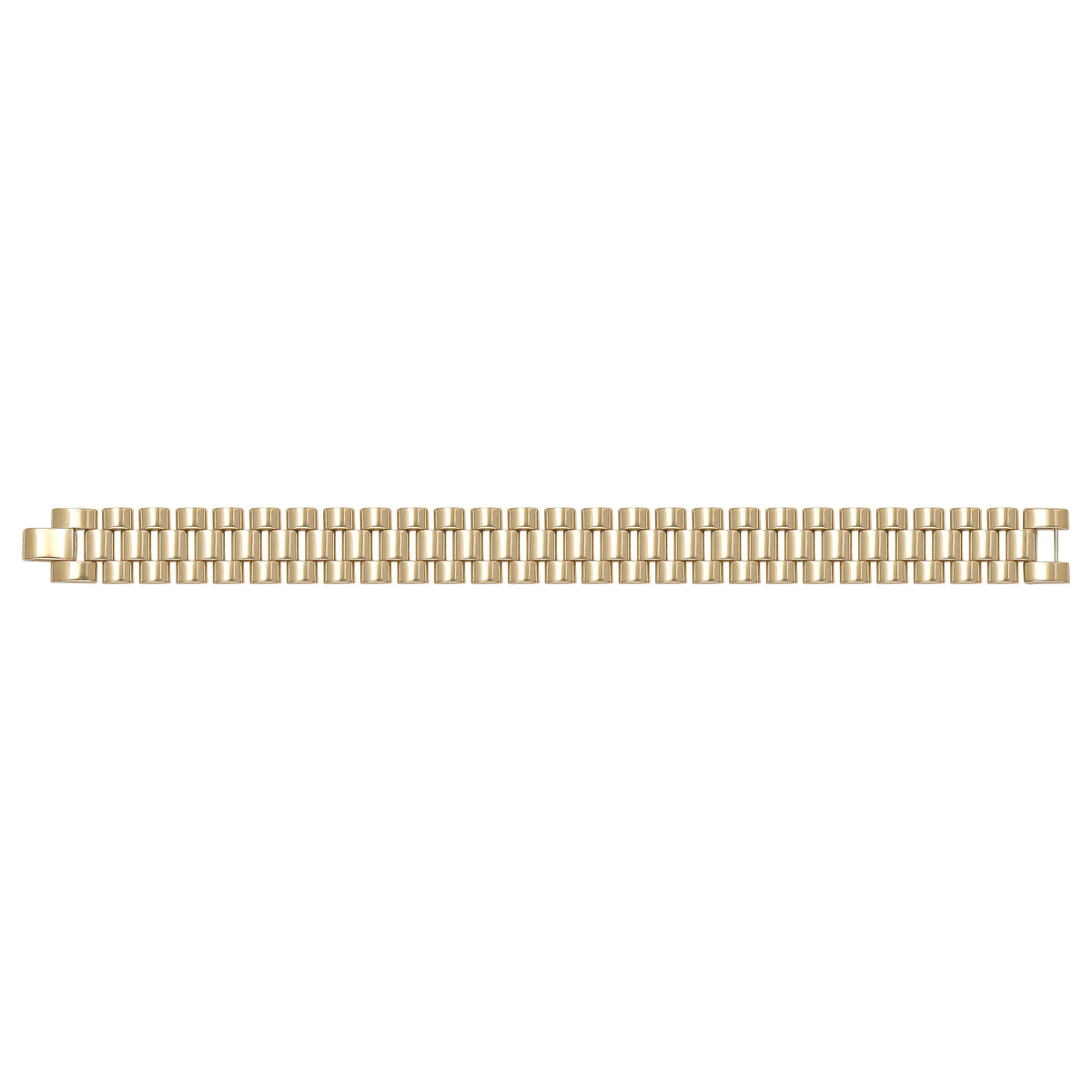 Solid gold brick link bracelet, 29.25 g — shown square on a plain background.