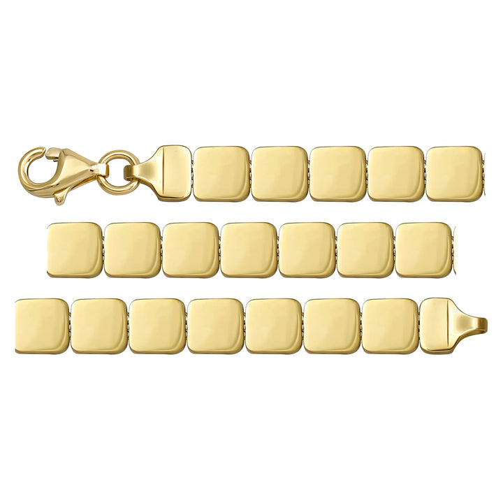Solid gold id bracelet, 11.05 g — shown in three rows across the frame.