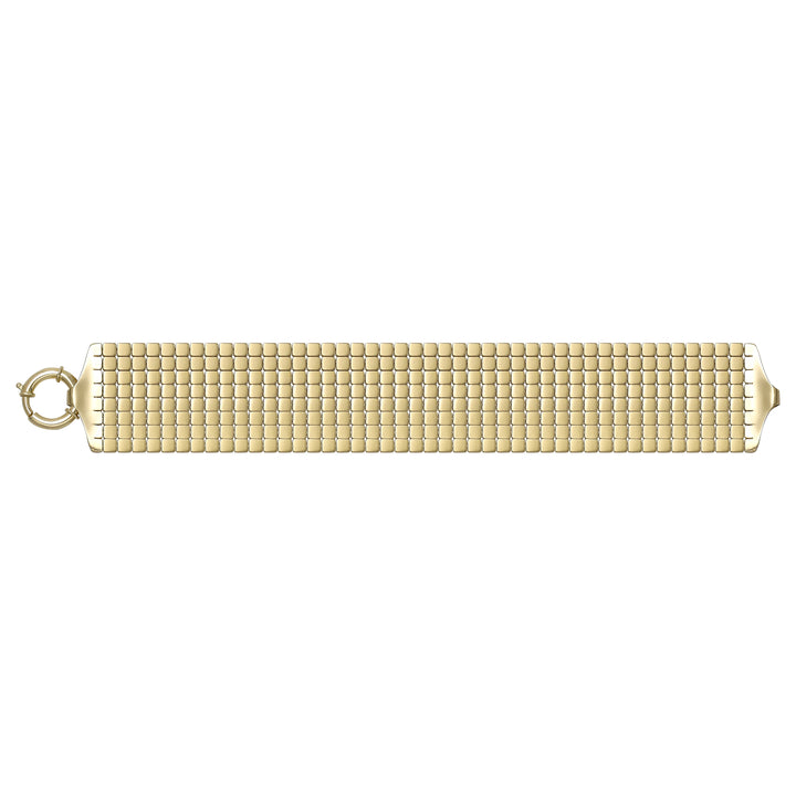 Solid gold brick link bracelet, 45.47 g — shown square on a plain background.