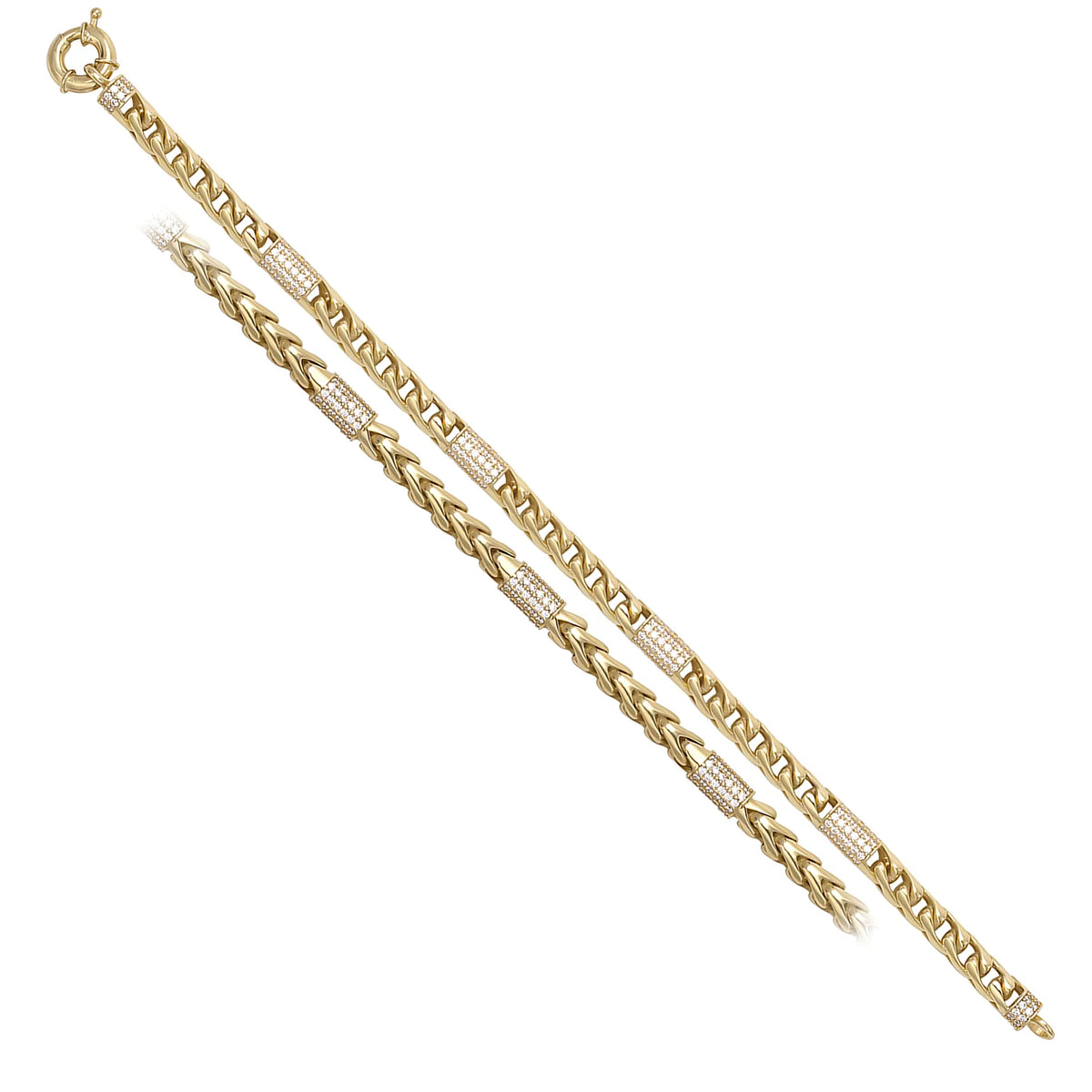 Solid gold curb bracelet, 14.50 g — shown at an angle across the frame.