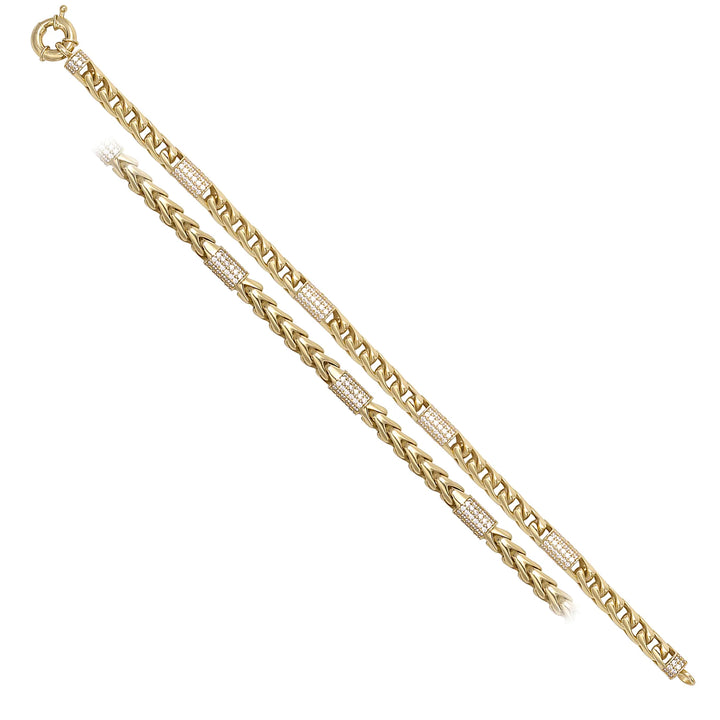 Solid gold curb bracelet, 14.50 g — shown at an angle across the frame.