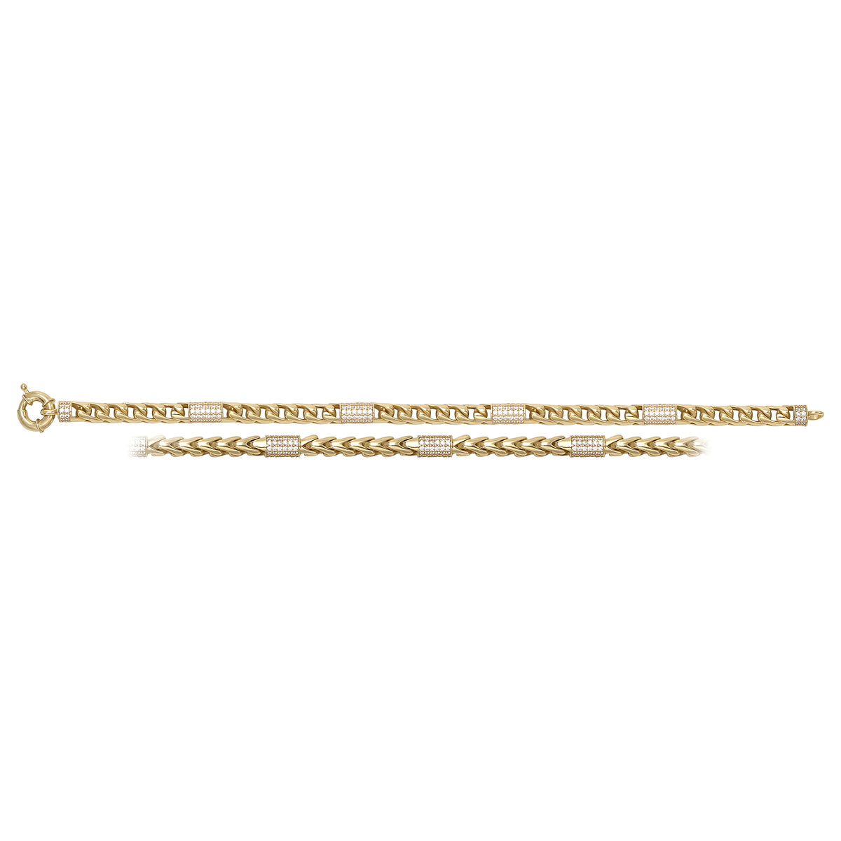 Solid gold curb bracelet, 14.50 g — shown square on a plain background.