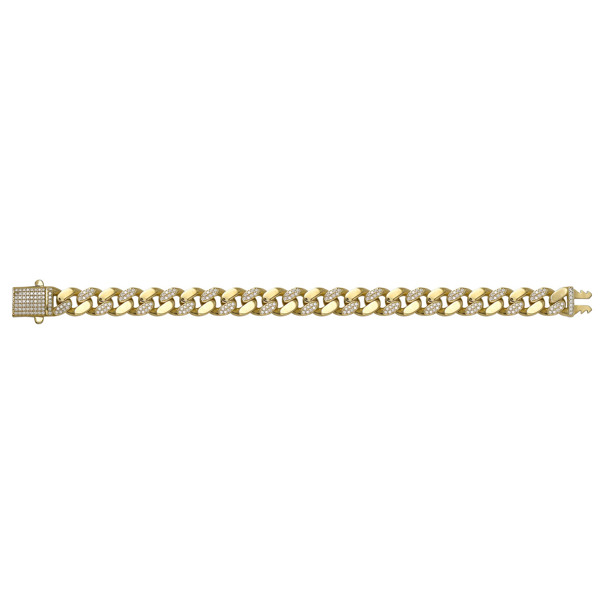 Solid gold curb bracelet, 17.55 g — shown square on a plain background.