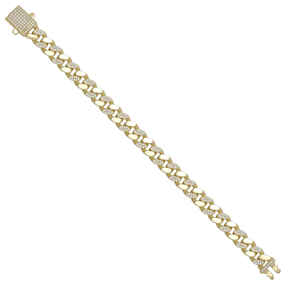 Solid gold curb bracelet, 17.15 g — shown at an angle across the frame.