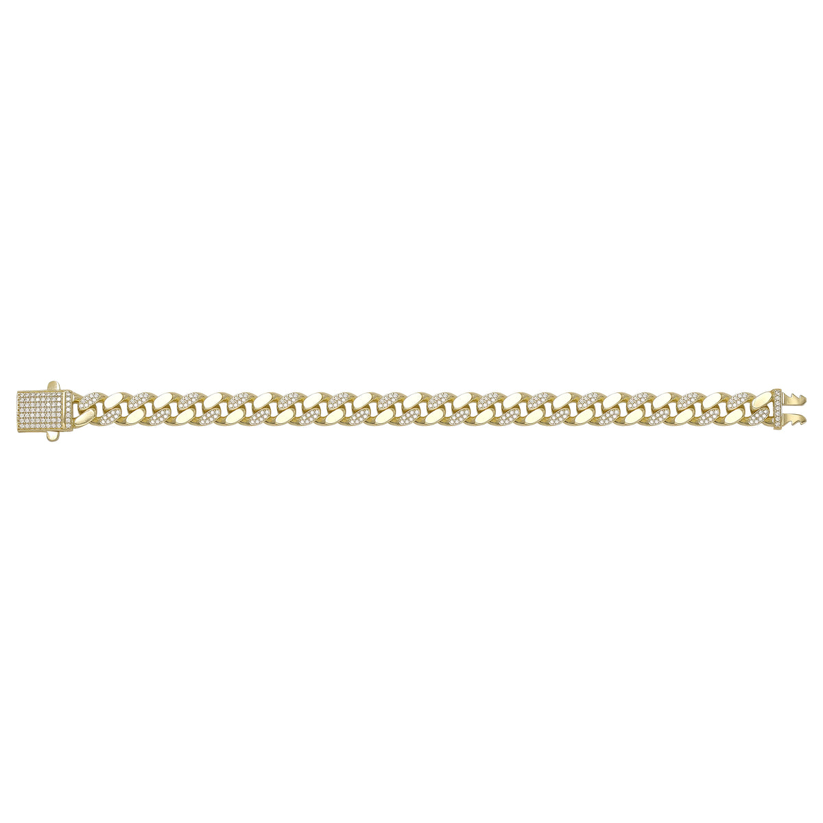 Solid gold curb bracelet, 17.15 g — shown square on a plain background.