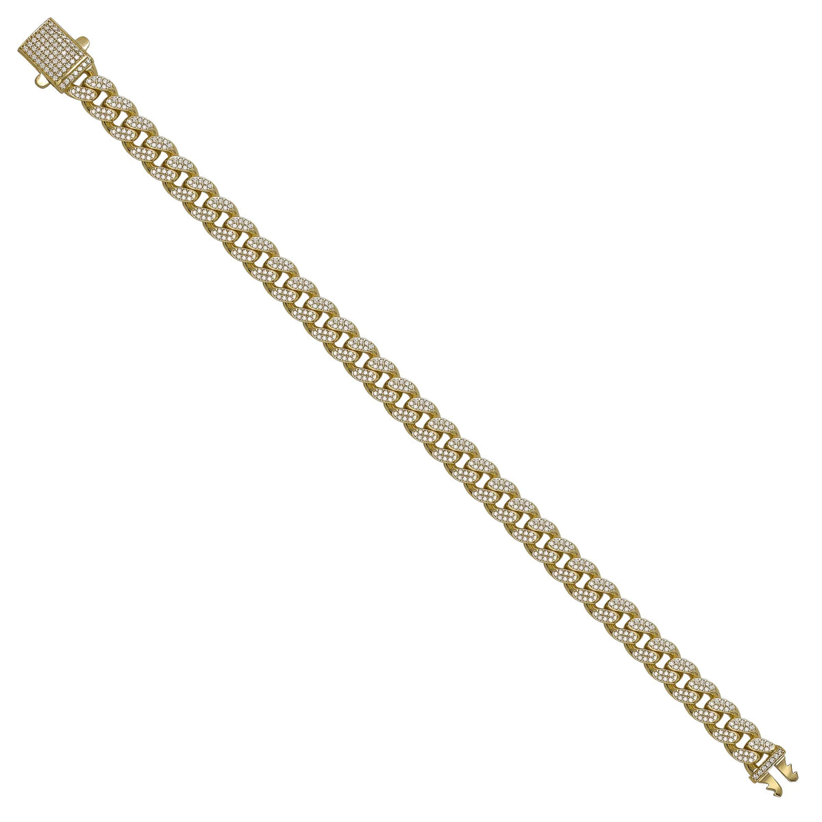 Solid gold curb bracelet, 14.50 g — shown at an angle across the frame.