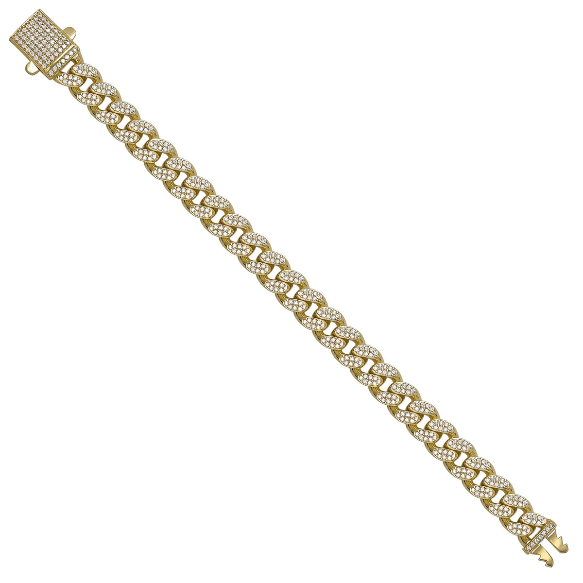 Solid gold curb bracelet, 20.75 g — shown at an angle across the frame.