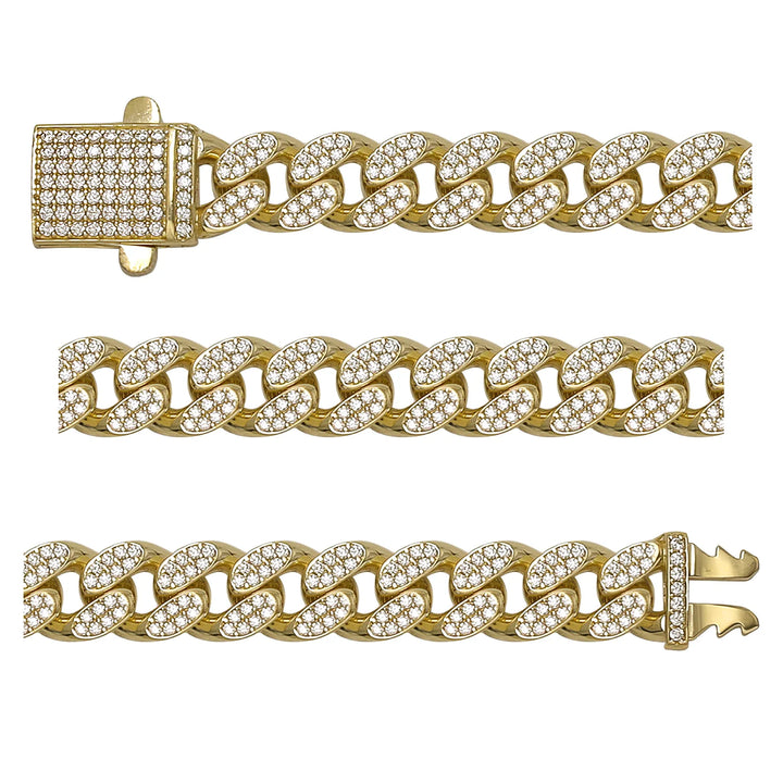 Solid gold curb bracelet, 20.75 g — shown in three rows across the frame.