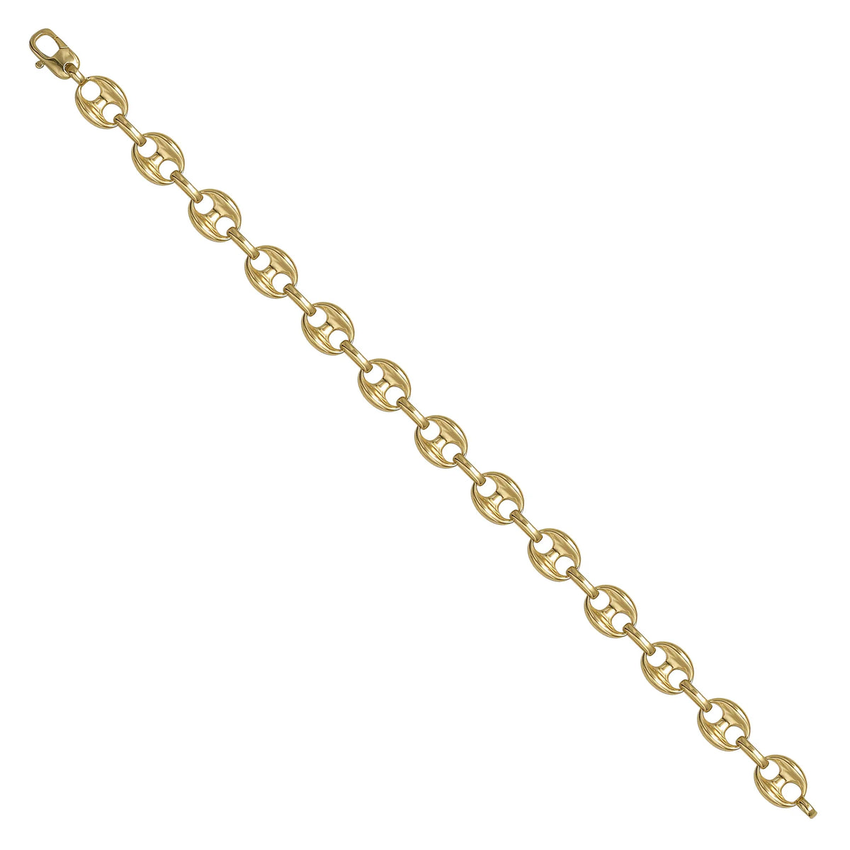 Solid gold mariner bracelet, 6.80 g — shown at an angle across the frame.