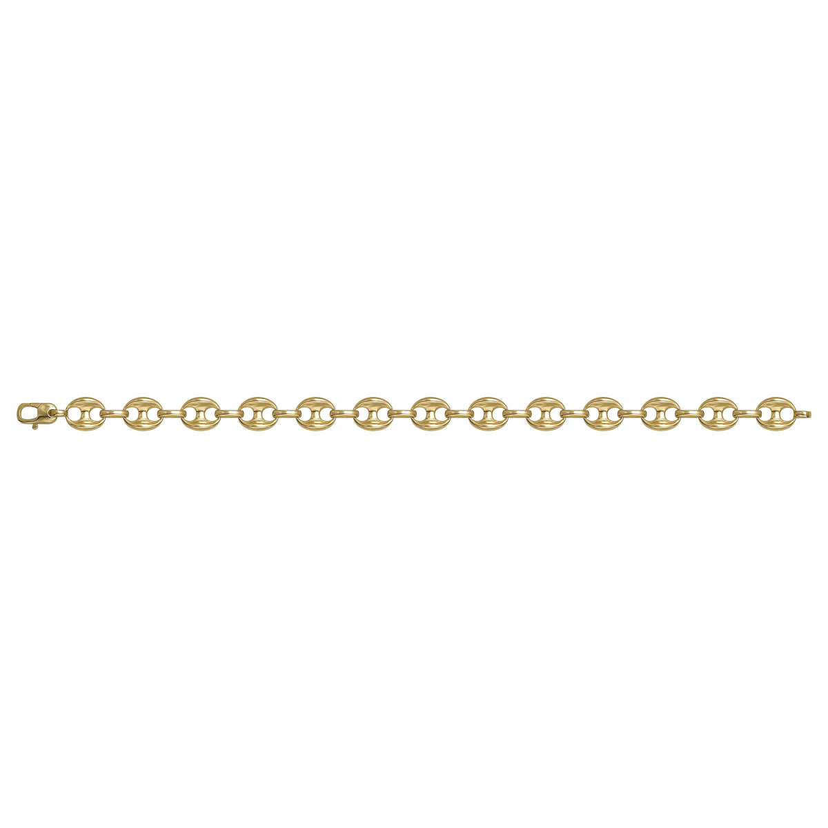 Solid gold mariner bracelet, 6.80 g — shown square on a plain background.