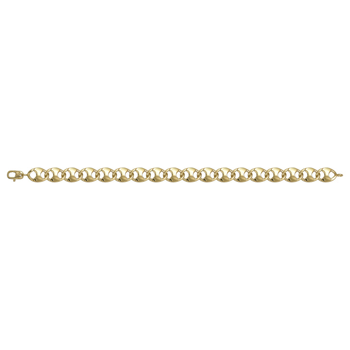 Solid gold mariner bracelet, 10.90 g — shown square on a plain background.