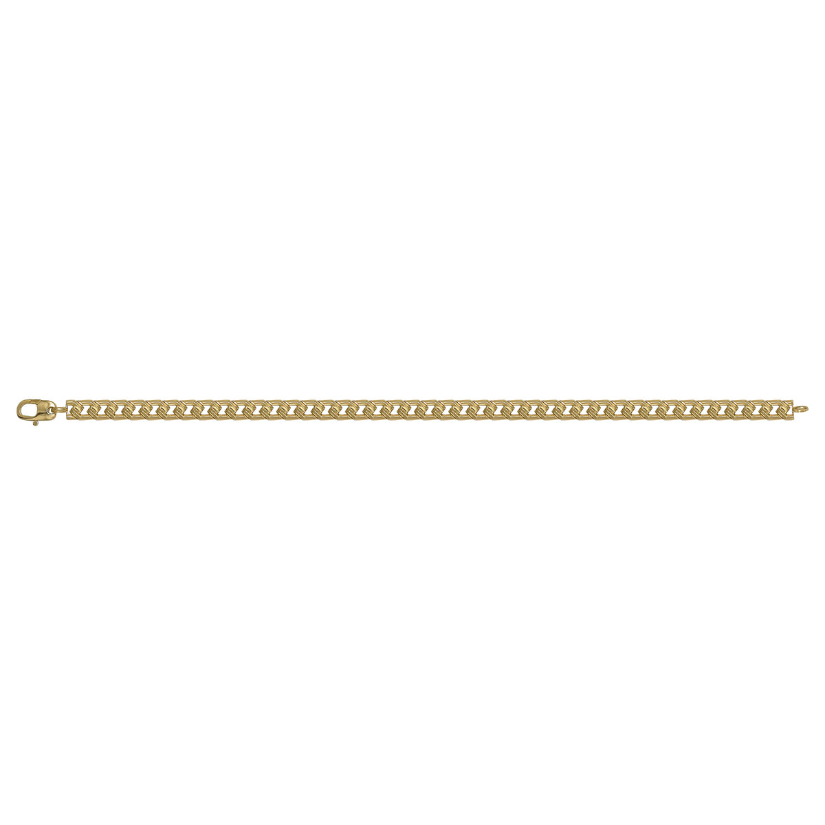 Solid gold curb bracelet, 7.15 g — shown square on a plain background.