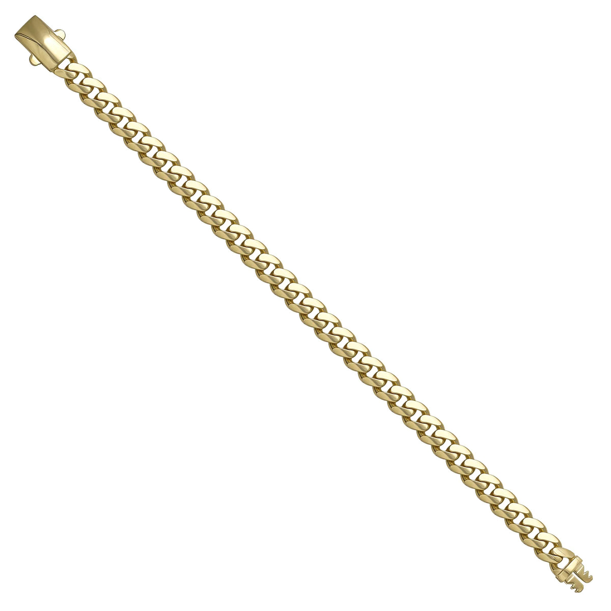 Solid gold curb bracelet, 9.68 g — shown at an angle across the frame.