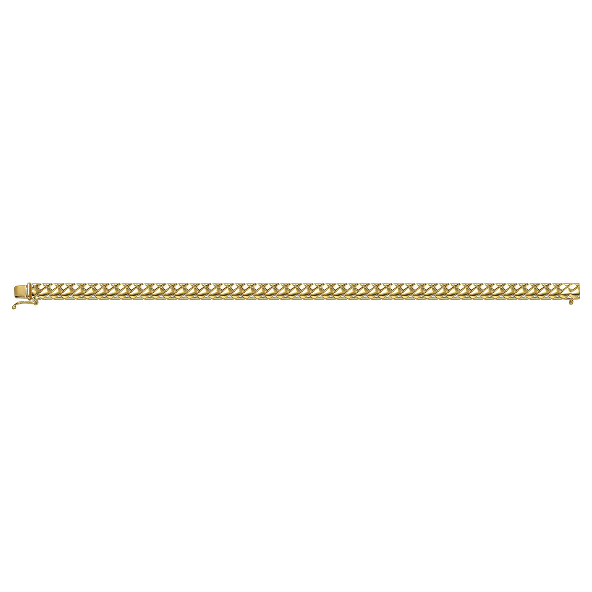 Solid gold herringbone bracelet, 8.65 g — shown square on a plain background.