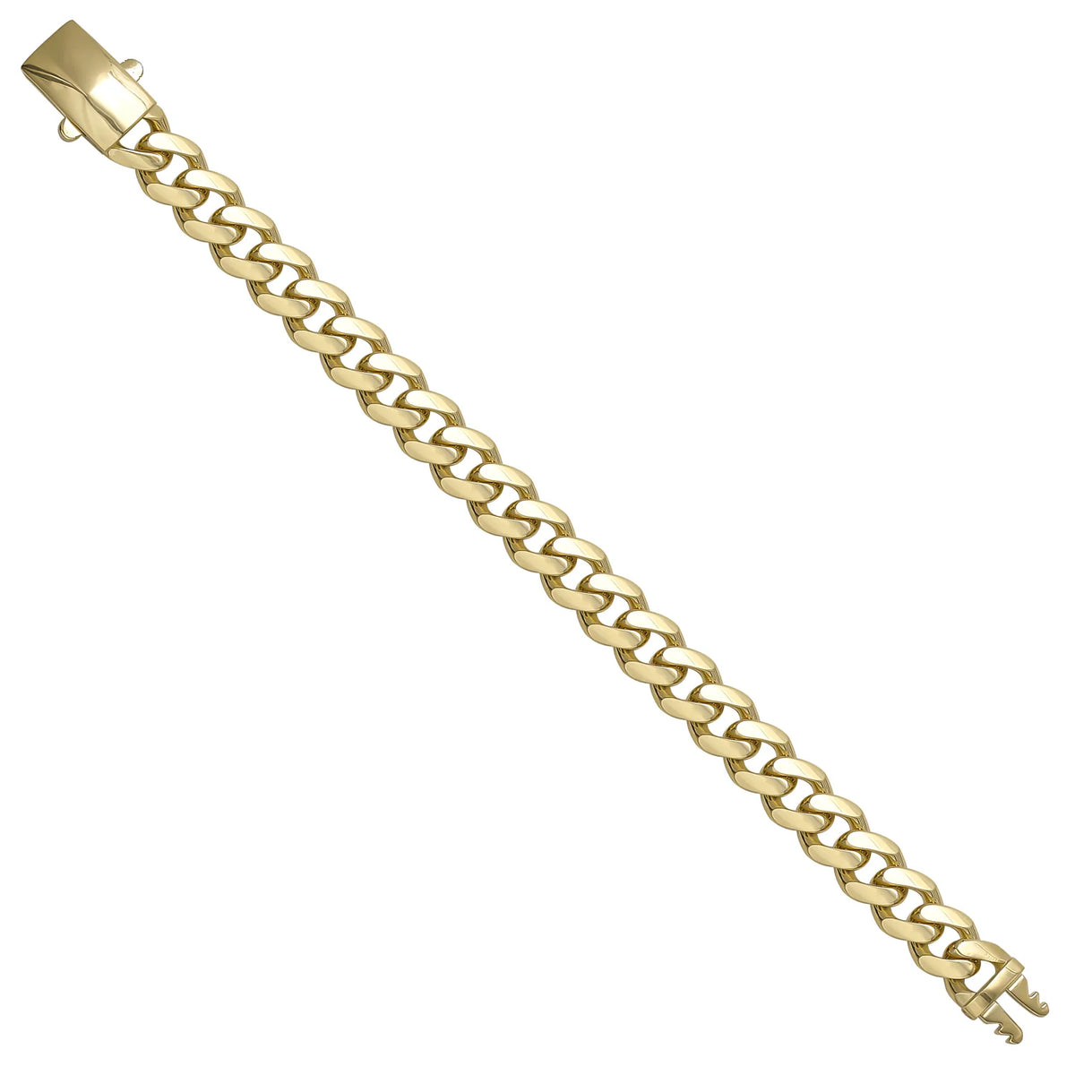 Solid gold curb bracelet, 16.26 g — shown at an angle across the frame.