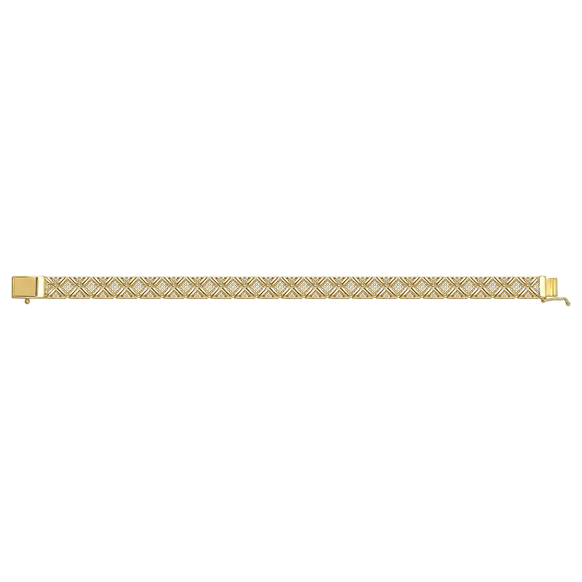 Solid gold braided bracelet, 15.10 g — shown square on a plain background.