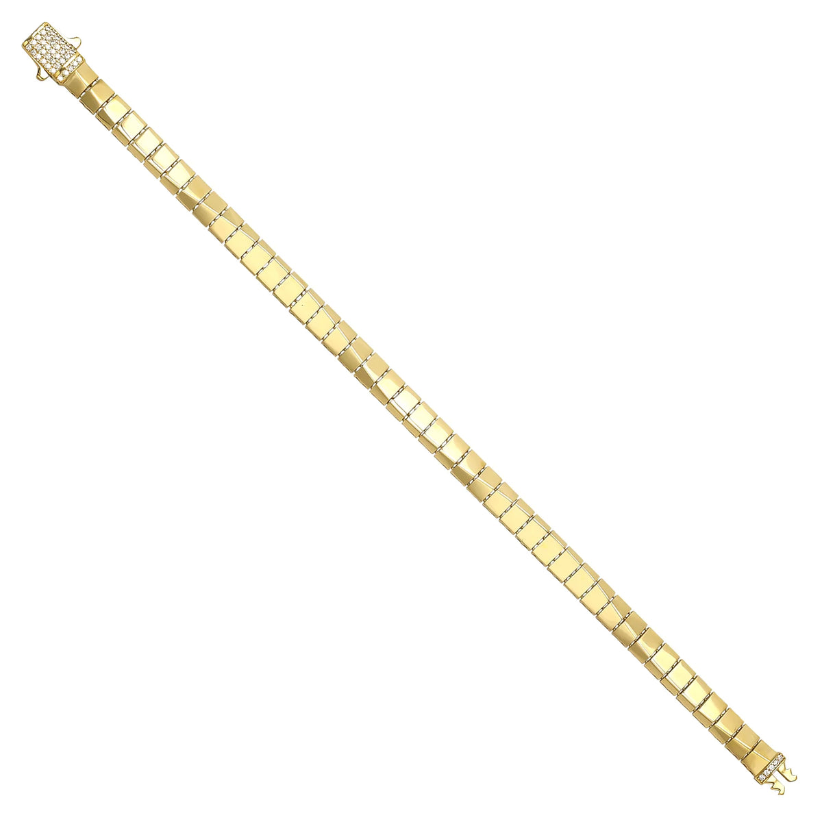 Solid gold bar link bracelet, 10.30 g — shown at an angle across the frame.