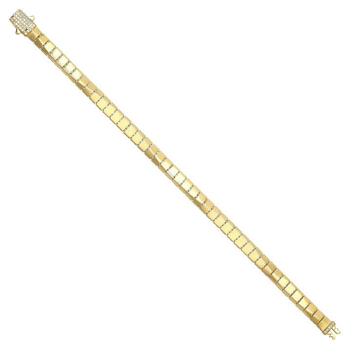 Solid gold bar link bracelet, 10.30 g — shown at an angle across the frame.