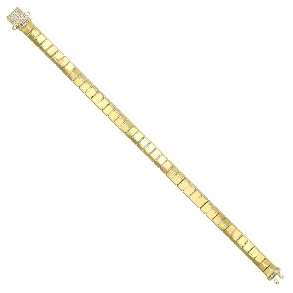 Solid gold bar link bracelet, 10.70 g — shown at an angle across the frame.