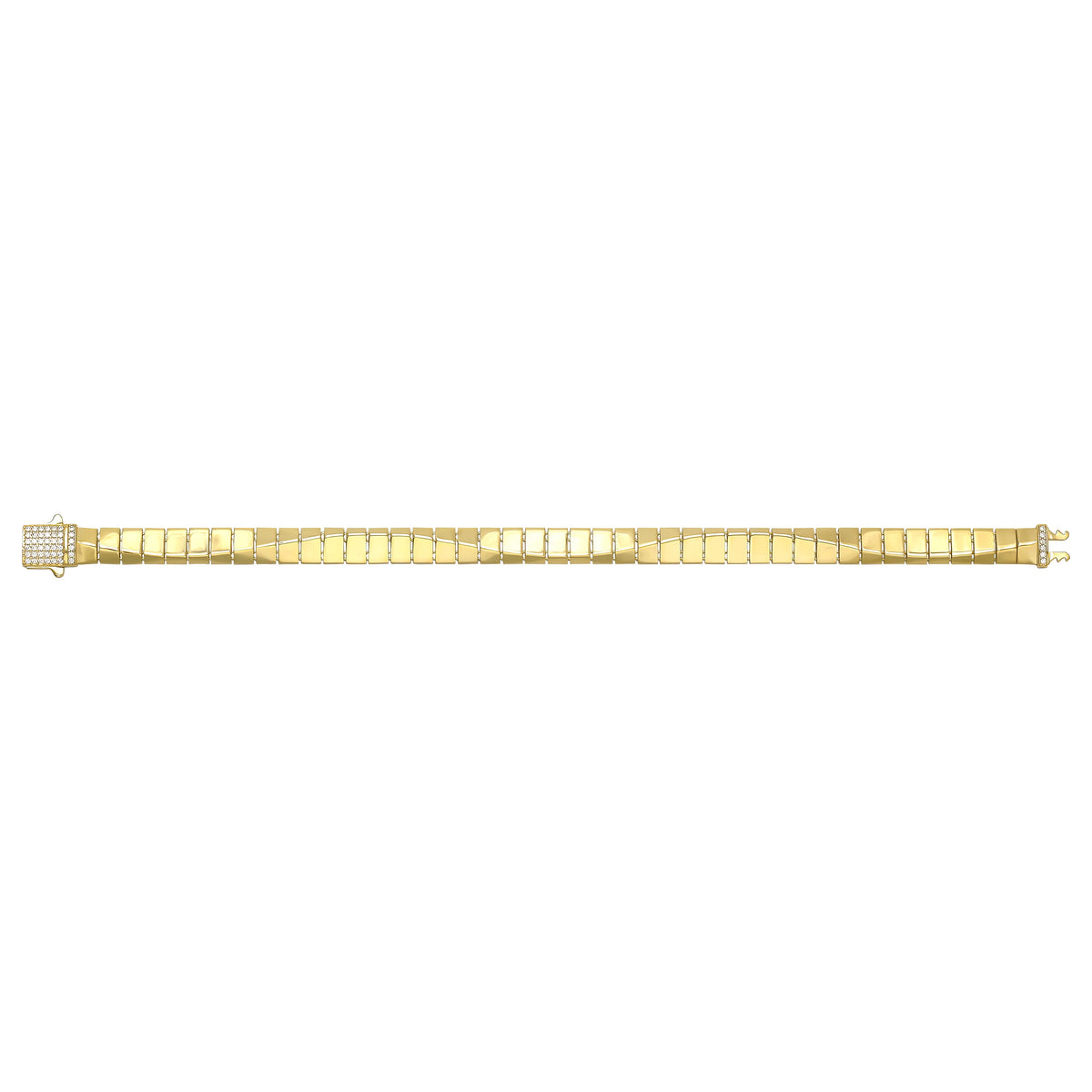 Solid gold bar link bracelet, 10.70 g — shown square on a plain background.