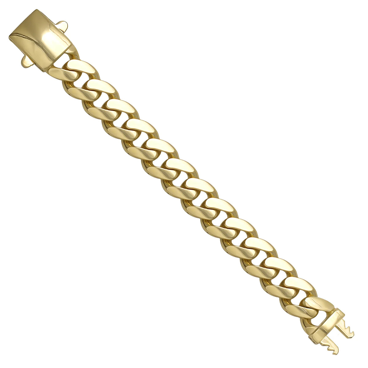 Solid gold curb bracelet, 32.20 g — shown at an angle across the frame.