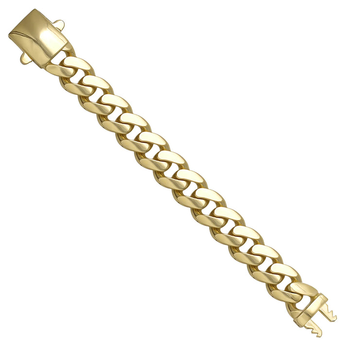 Solid gold curb bracelet, 32.20 g — shown at an angle across the frame.