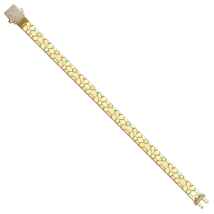 Solid gold fancy link bracelet, 11.30 g — shown at an angle across the frame.
