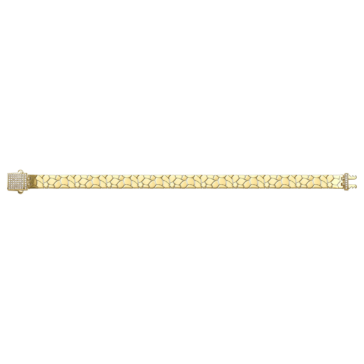 Solid gold fancy link bracelet, 11.30 g — shown square on a plain background.