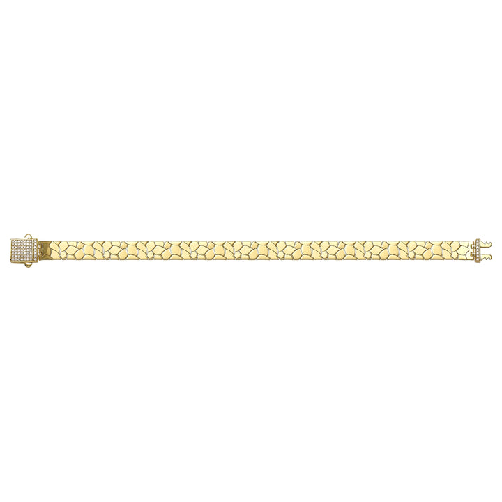 Solid gold fancy link bracelet, 11.30 g — shown square on a plain background.