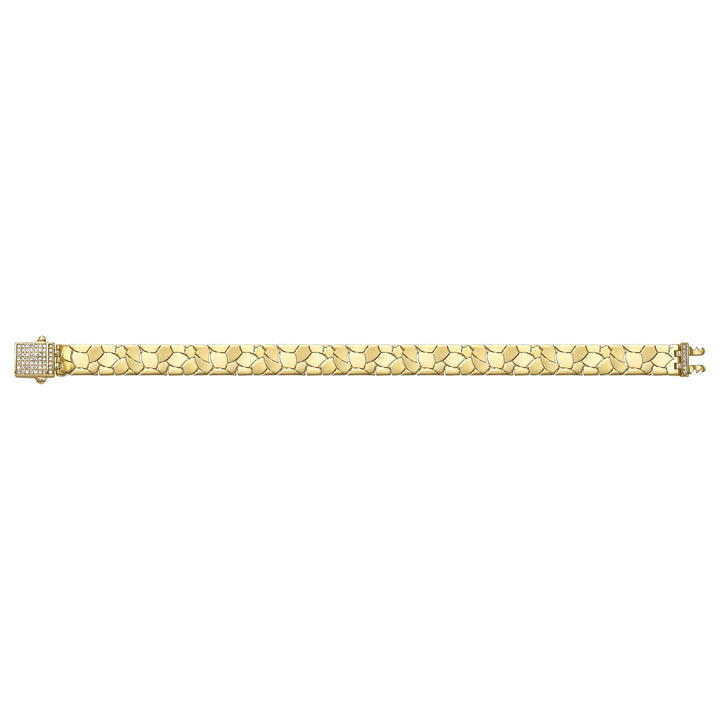 Solid gold fancy link bracelet, 11.90 g — shown square on a plain background.