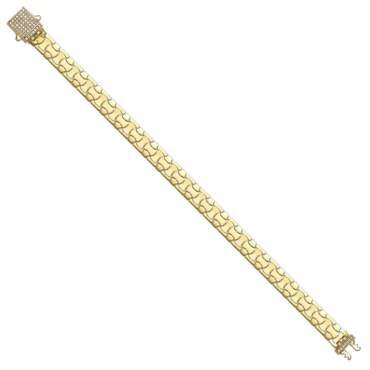 Solid gold braided bracelet, 12.75 g — shown at an angle across the frame.