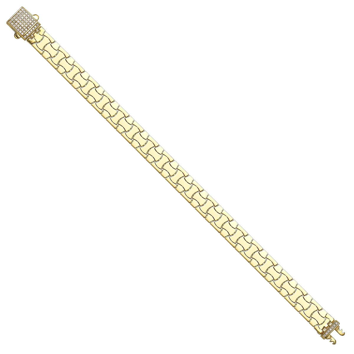 Solid gold braided bracelet, 12.95 g — shown at an angle across the frame.