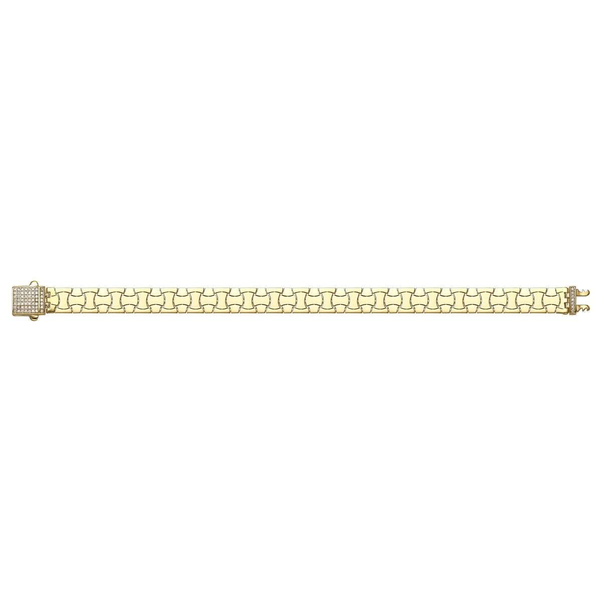 Solid gold braided bracelet, 12.95 g — shown square on a plain background.