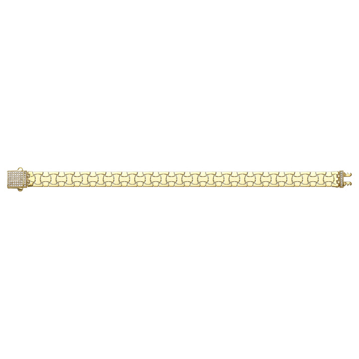 Solid gold braided bracelet, 12.95 g — shown square on a plain background.