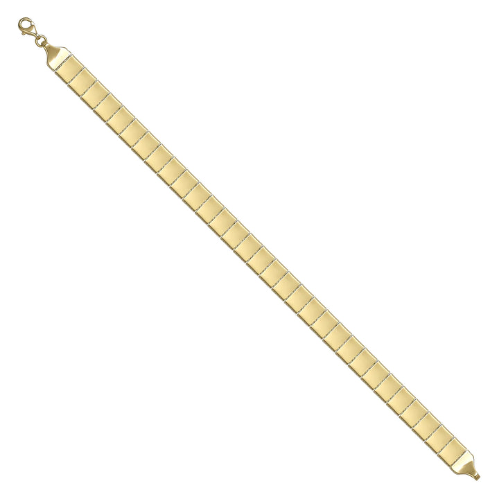 Solid gold id bracelet, 7.43 g — shown at an angle across the frame.