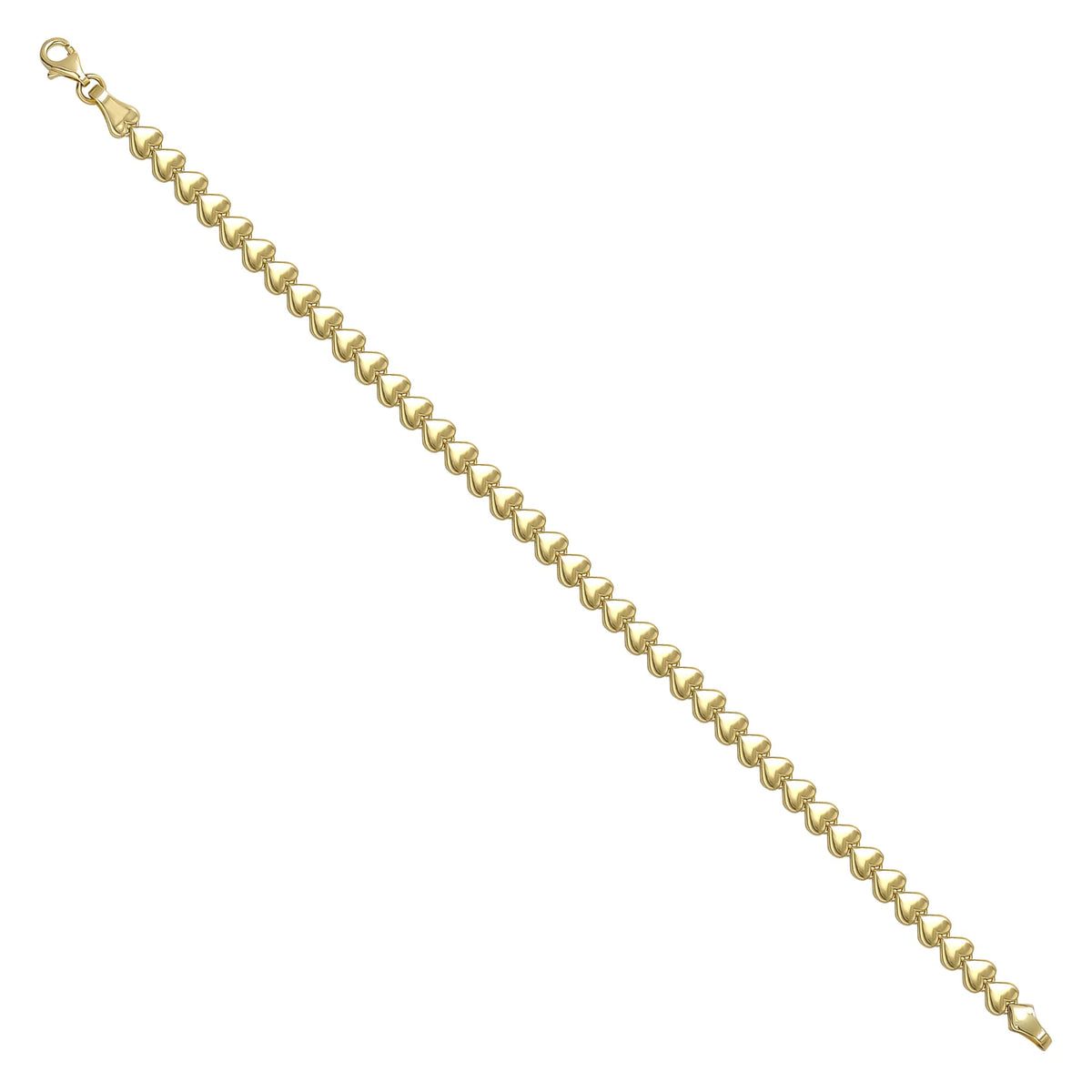 Solid gold fancy link bracelet, 6.40 g — shown at an angle across the frame.