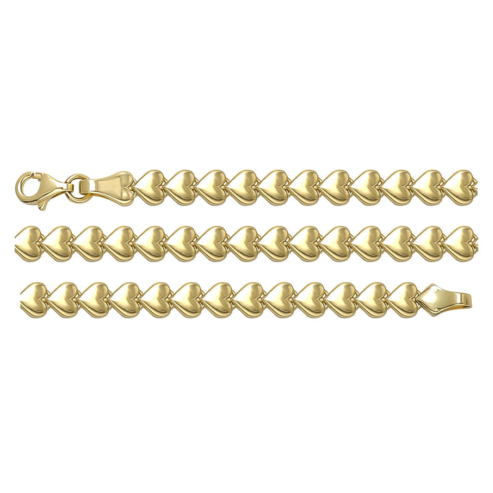 Solid gold fancy link bracelet, 6.40 g — shown in three rows across the frame.