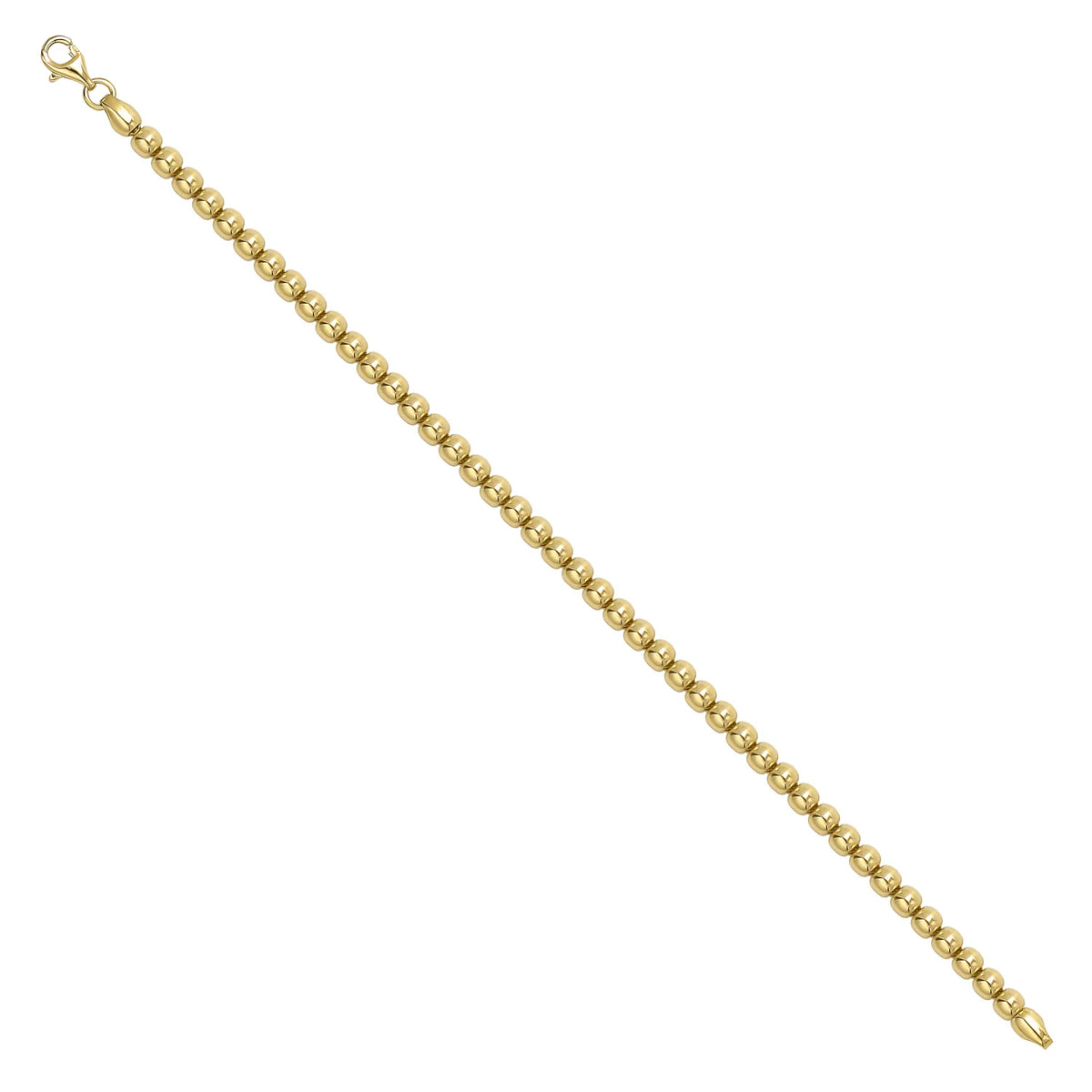 Solid gold bead bracelet, 5.70 g — shown at an angle across the frame.