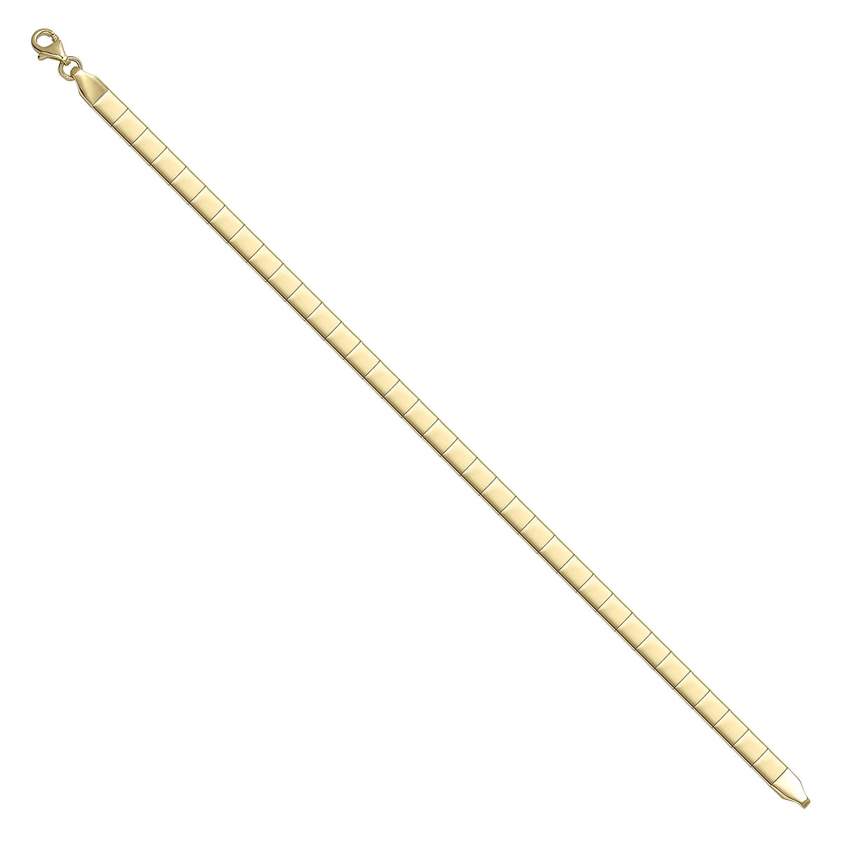 Solid gold id bracelet, 5.65 g — shown at an angle across the frame.