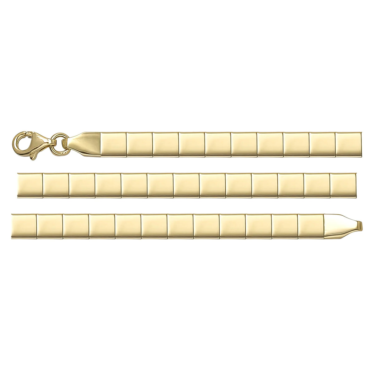 Solid gold id bracelet, 5.65 g — shown in three rows across the frame.