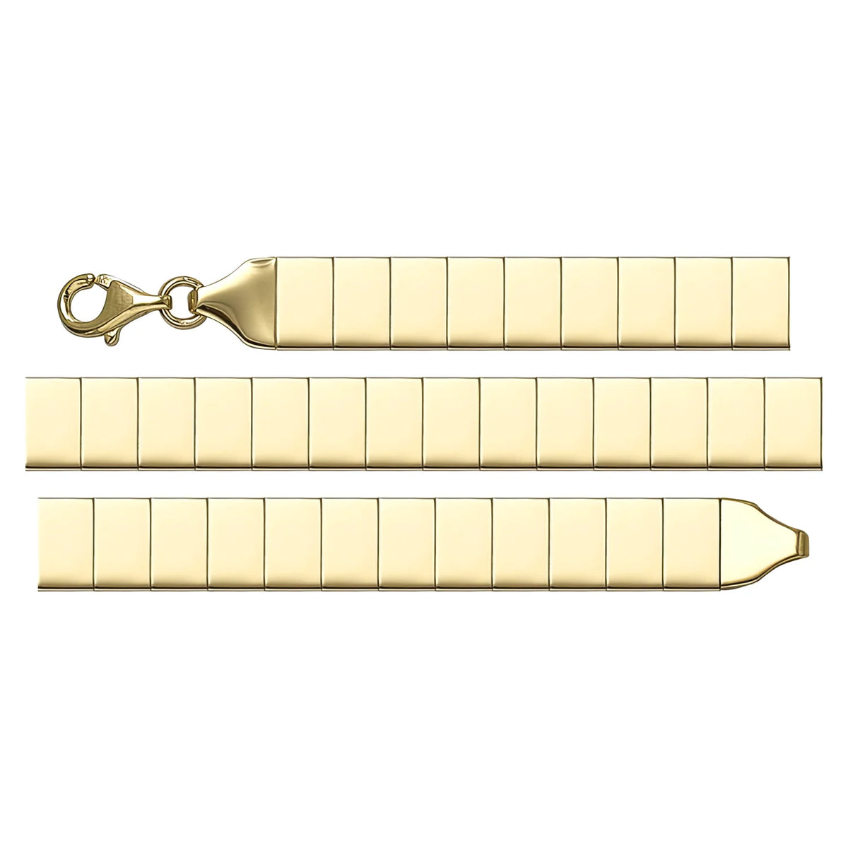 Solid gold id bracelet, 8.00 g — shown in three rows across the frame.