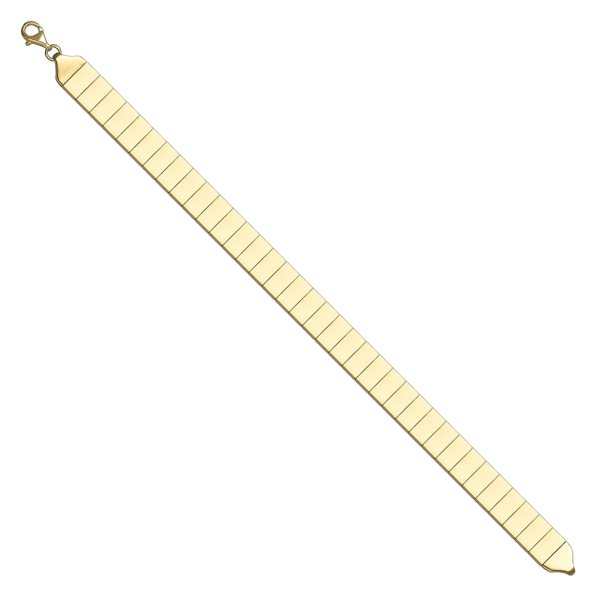 Solid gold id bracelet, 9.10 g — shown at an angle across the frame.