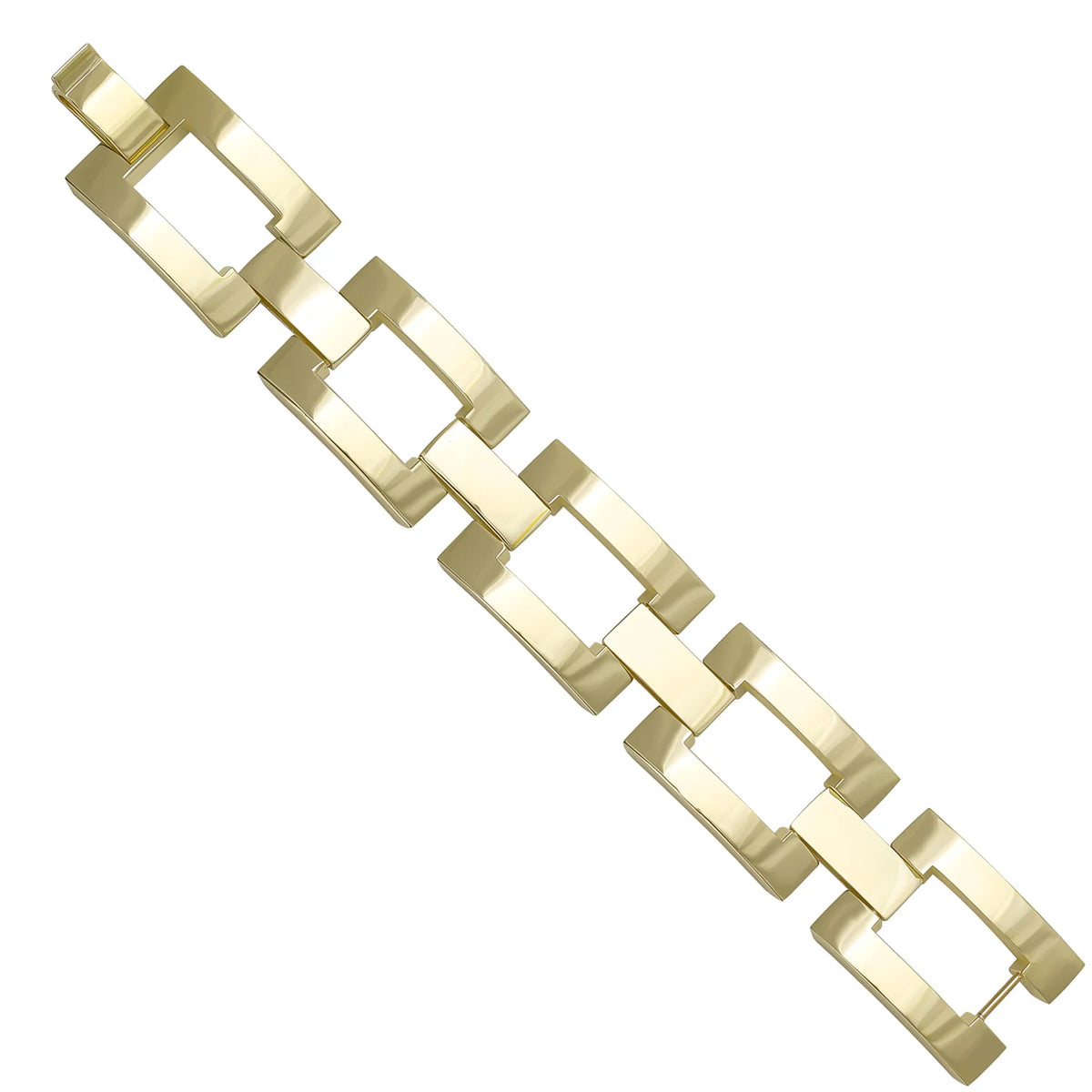 Solid gold fancy link bracelet, 53.40 g — shown at an angle across the frame.