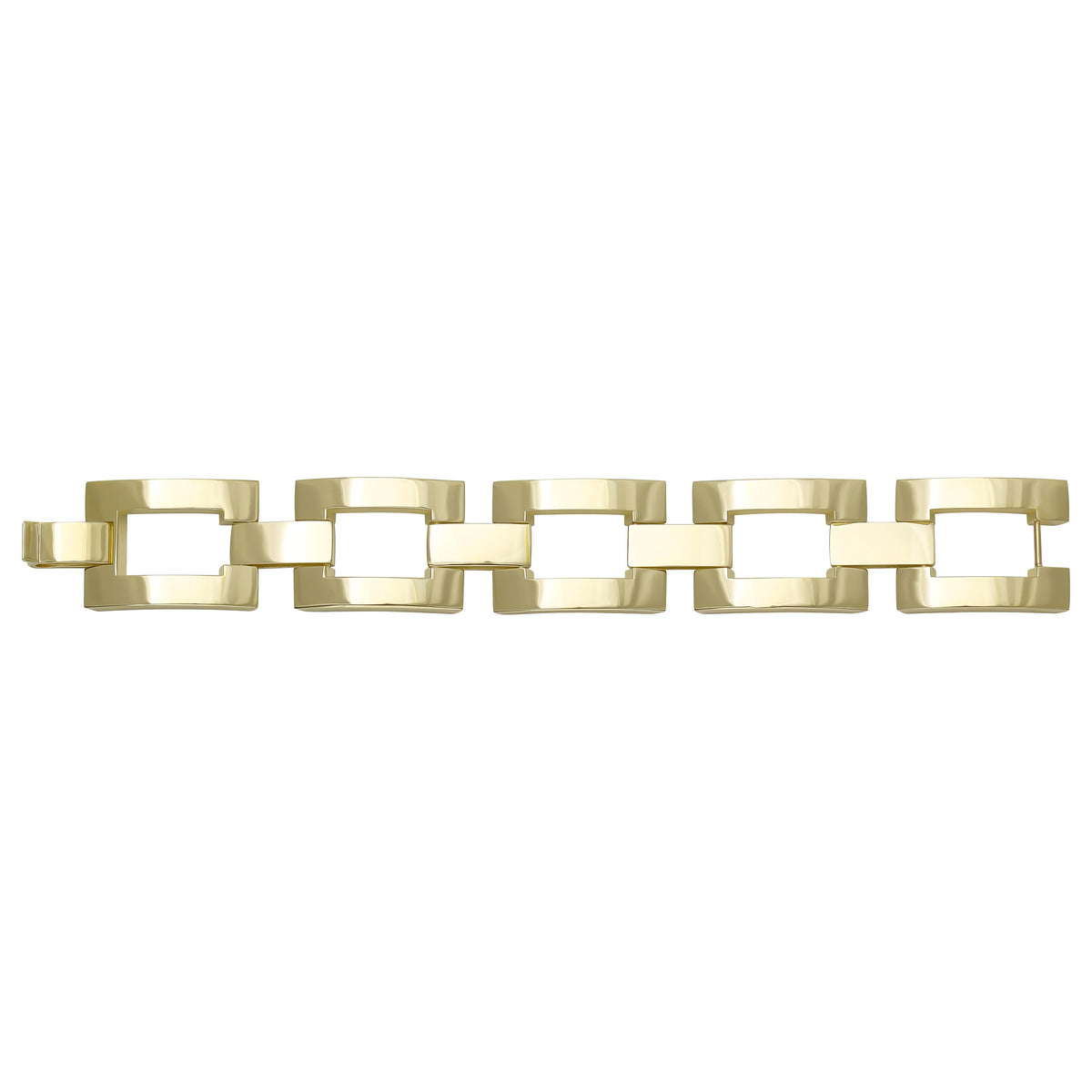 Solid gold fancy link bracelet, 53.40 g — shown square on a plain background.